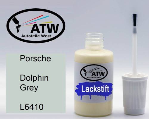 Porsche, Dolphin Grey, L6410: 20ml Lackstift, von ATW Autoteile West.